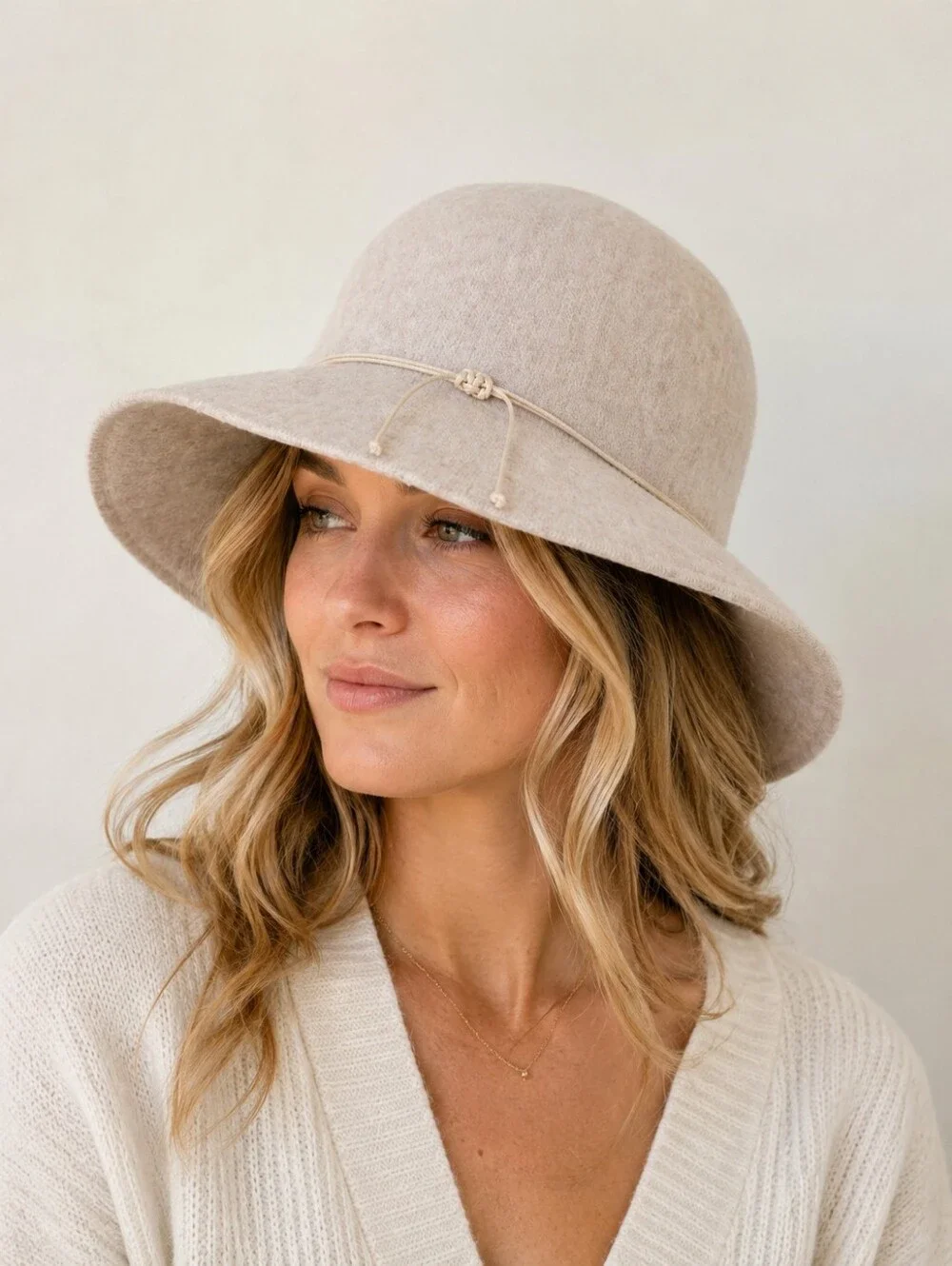 San Diego Hat Co Beige Wool Blend Wide Brim Floppy Hat One Size